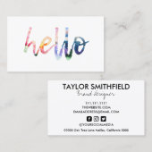 Waterverf Hallo Visitekaartje (Voorkant / Achterkant)