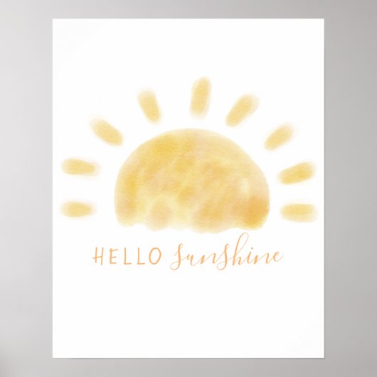 Waterverf "Hallo Zonnewand" Sun Wall Art Poster (Voorkant)