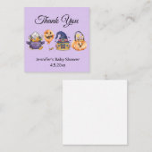 waterverf halloween baby shower dank u paars notitiekaartje (Voorkant / Achterkant)