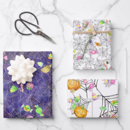 Waterverf Halloween behandelt gesneden pompoenen Inpakpapier Vel