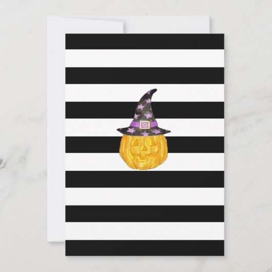 Waterverf Halloween Black en White Birthday Kaart (Achterkant)