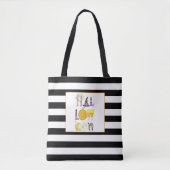 Waterverf Halloween Black en White Tote Bag (Voorkant)