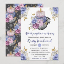 Waterverf Halloween Bloemige Pompoenen Baby Shower