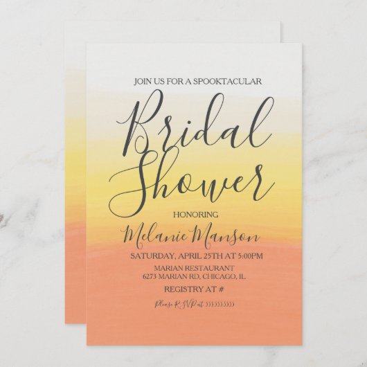 Waterverf Halloween Candy Corn Vrijgezellenfeest Kaart (Voorkant / Achterkant)