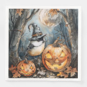 Waterverf Halloween Chickadee voor Decoupage Servet (Voorkant)