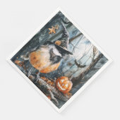 Waterverf Halloween Chickadee voor Decoupage Servet (Hoek)