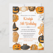 Waterverf Halloween Cookie Birthday Party Kaart (Voorkant)