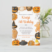 Waterverf Halloween Cookie Birthday Party Kaart (Staand voorkant)