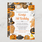 Waterverf Halloween Cookie Birthday Party Kaart (Voorkant / Achterkant)