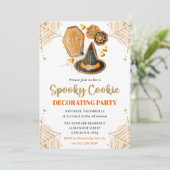 Waterverf Halloween Cookie Decorting Party Kaart (Staand voorkant)