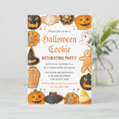 Waterverf Halloween Cookie Decorting Party Kaart (Staand voorkant)