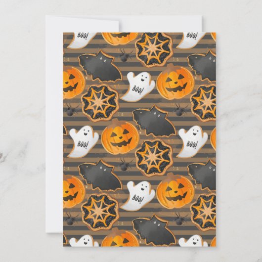 Waterverf Halloween Cookie Decorting Party Kaart (Achterkant)