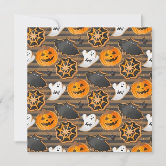 Waterverf Halloween Cookie Decorting Party Kaart (Achterkant)