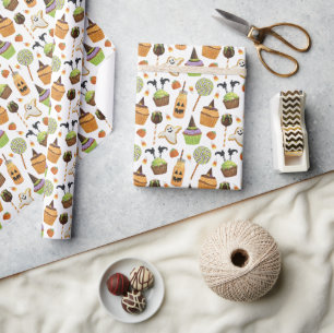 Waterverf Halloween Cupcakes en snoep Cadeaupapier