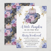 Waterverf Halloween Floral Pumpkins Baby shower Kaart (Voorkant / Achterkant)