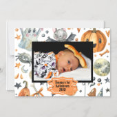 Waterverf Halloween Foto Lijst Magnetische Uitnodiging (Voorkant)