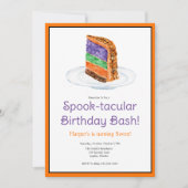 Waterverf Halloween Gelaagde Cake Verjaardag Kaart (Voorkant)