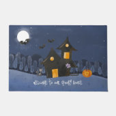 Waterverf Halloween Haunted House Deurmat (Voorkant)
