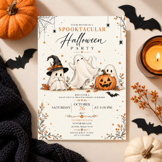 waterverf halloween heksenhoed pompoen feest kaart