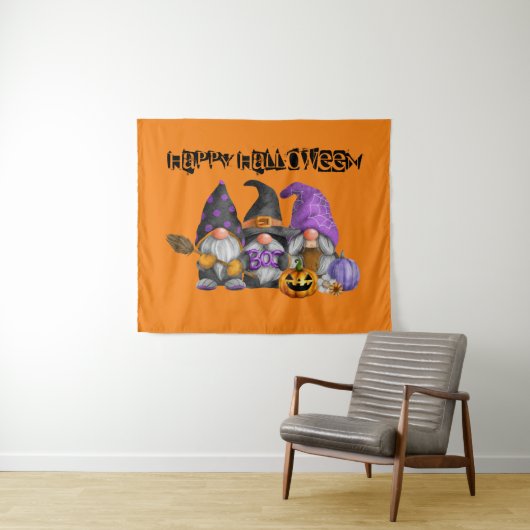 Waterverf Halloween Herfst Gnomen Wandkleed (In Situ (horizontaal))