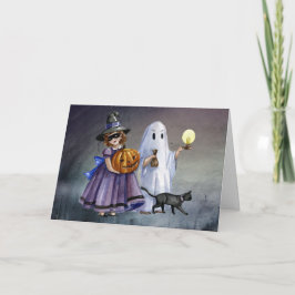 Waterverf Halloween Kinder Kaart