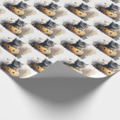 Waterverf Halloween Kitten In een Jack-o-lantaarn Cadeaupapier (Hoek)