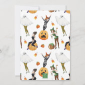 Waterverf Halloween Mode Meisjes Heksenfeest Kaart (Achterkant)