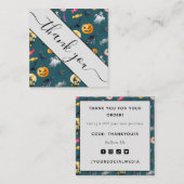 Waterverf Halloween Monsters Klant Bedankt Vierkante Visitekaartje (Voorkant / Achterkant)