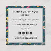 Waterverf Halloween Monsters Klant Bedankt Vierkante Visitekaartje (Achterkant)