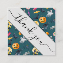 Waterverf Halloween Monsters Klant Bedankt