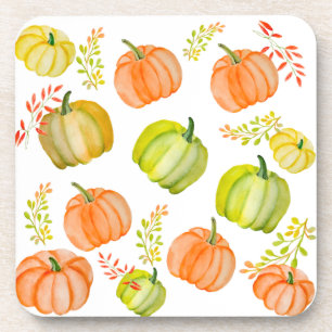 Waterverf Halloween patroon met pompoenen Bier Onderzetter
