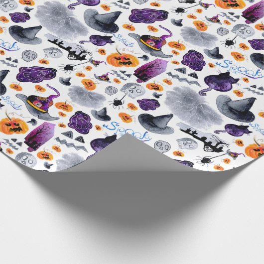 Waterverf Halloween Patroonverlooppapier Cadeaupapier (Hoek)