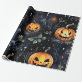Waterverf Halloween pompoen Cadeaupapier (Uitgerold)
