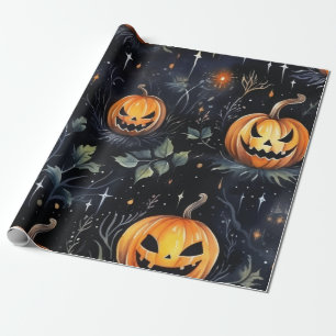 Waterverf Halloween pompoen Cadeaupapier