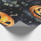 Waterverf Halloween pompoen Cadeaupapier (Hoek)