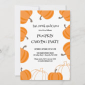 Waterverf Halloween Pompoen Carving Party Kaart (Voorkant)