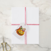 Waterverf Halloween Pompoen met Snoepjes Cadeaulabel (Met Touw)