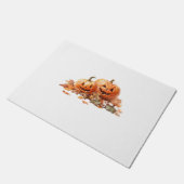 Waterverf Halloween pompoenen met herfstbladeren O Deurmat (Schuin)