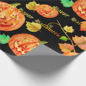 Waterverf Halloween Pumpkin Wrappingpapier Cadeaupapier (Hoek)