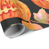 Waterverf Halloween Pumpkin Wrappingpapier Cadeaupapier (Rol Hoek)