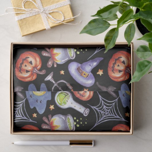 Waterverf Halloween Pumpkins, Magische Potie Tissuepapier (Geschenk)