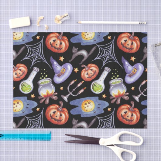 Waterverf Halloween Pumpkins, Magische Potie Tissuepapier (Craft)