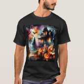 Waterverf Halloween scene T-shirt (Voorkant)