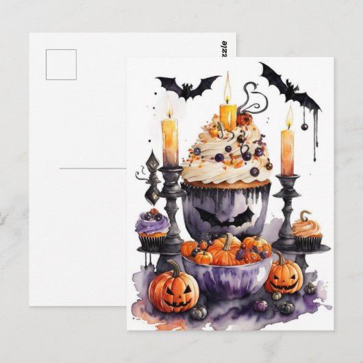 Waterverf Halloween Sweets Briefkaart (Voorkant / Achterkant)