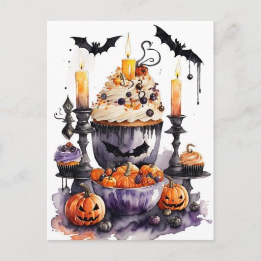 Waterverf Halloween Sweets Briefkaart (Voorkant)