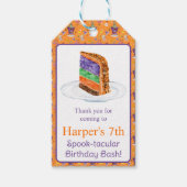 Waterverf Halloween Verjaardagstaart Dank u Cadeaulabel (Voorkant)