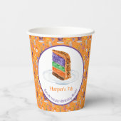 Waterverf Halloween verjaardagstaart gepersonalise Papieren Bekers (Achterkant)