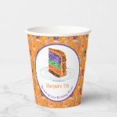 Waterverf Halloween verjaardagstaart gepersonalise Papieren Bekers (Voorkant)