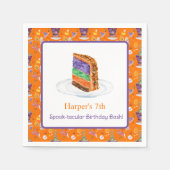 Waterverf Halloween verjaardagstaart Servet (Voorkant)