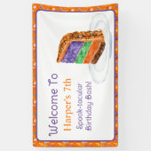 Waterverf Halloween Verjaardagstaart Welkom Spandoek (Verticaal)